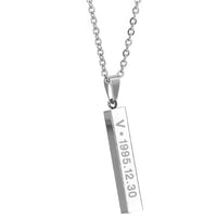 BT21 V necklace with engraving, in silver