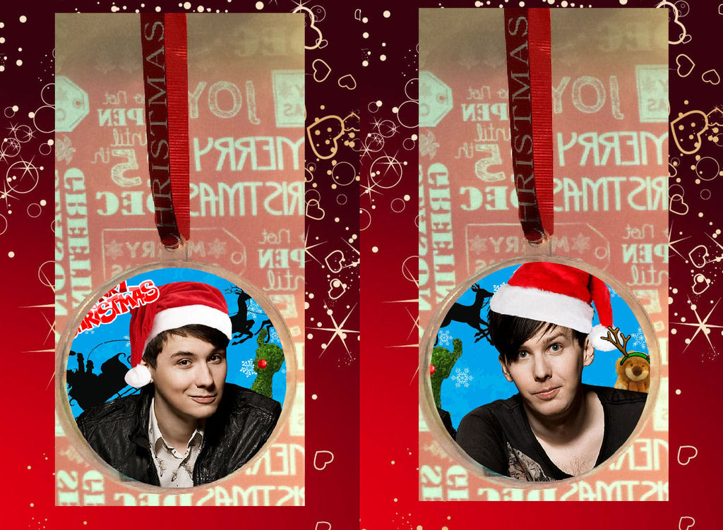 Dan and Phil christmas bauble with photo