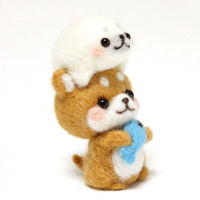 Needle Felting Kit - Shiba Inu & Seal Pup